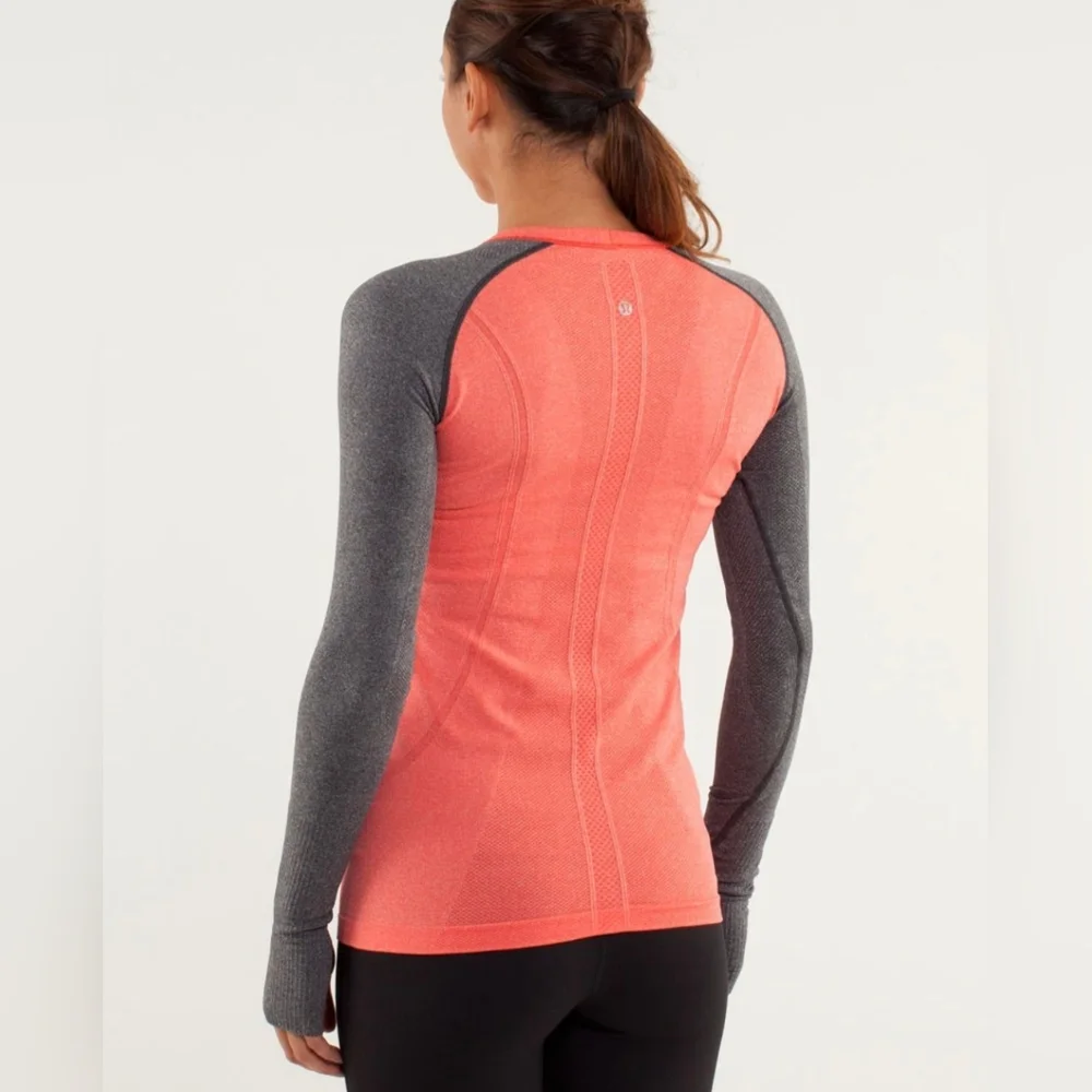 Lululemon Run: Swiftly Tech Long Sleeve Love Red / Deep Coal 8 - Picture 2 of 16